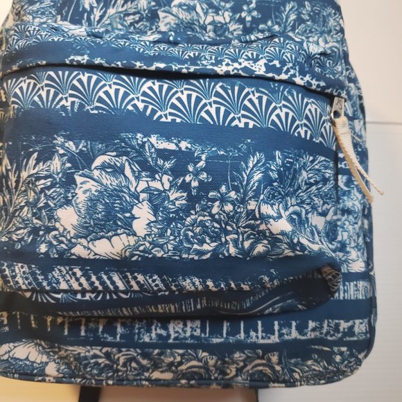 JANSPORT Backpack pattern blue white solid color back shoulder straps bags - Picture 6 of 14